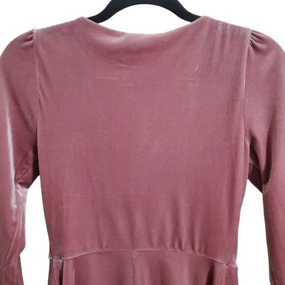 Urban Outfitters Goldmine Velvet Pink Romper Soft Girl Coquette Pastel Goth S - Picture 12 of 13